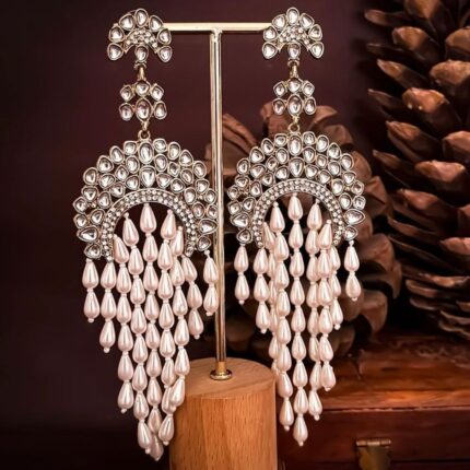 Lisha Kundan Earring (White)