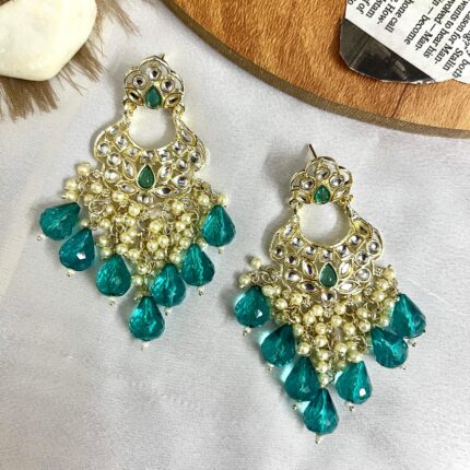 Meena Jhumka (Peacock Green)