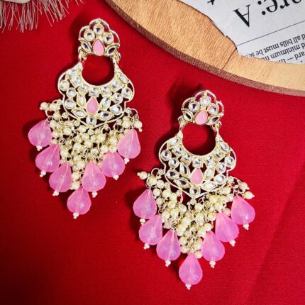 Meena Jhumka (Baby Pink)