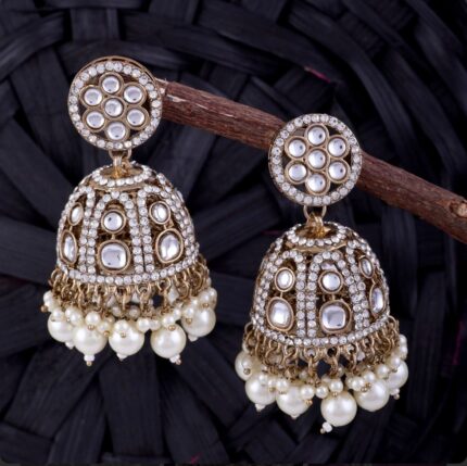Pearl Yasmeen Jhumka (White)