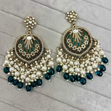 Heyana Jhumka (Peacock Blue)