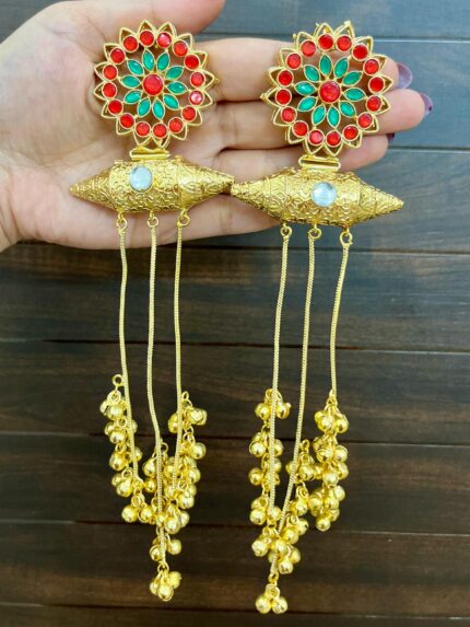 Yasmin Gold Brass Kashmiri Jhumka