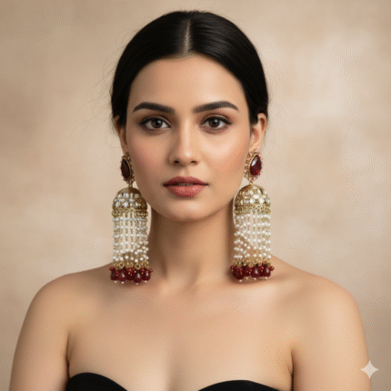 Mega Jhumka (Maroon)