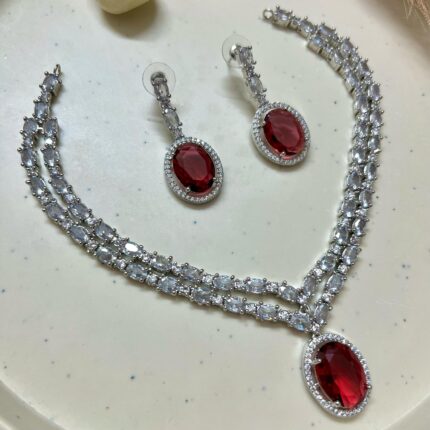 Paahar AD Necklace (Red)