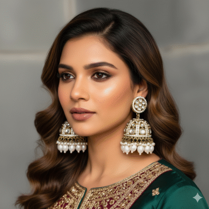 Pearl Yasmeen Jhumka (White)