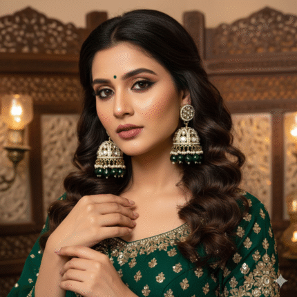 Pearl Yasmeen Jhumka (Green)