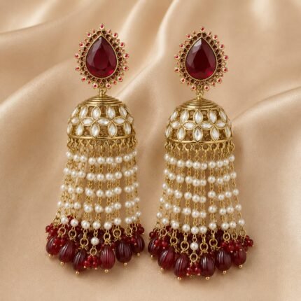 Mega Jhumka (Maroon)