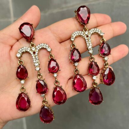 Shanon Chandelier Dangler Earrings (Wine)