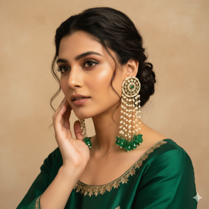 Khush Jhumka Earrings (Green)