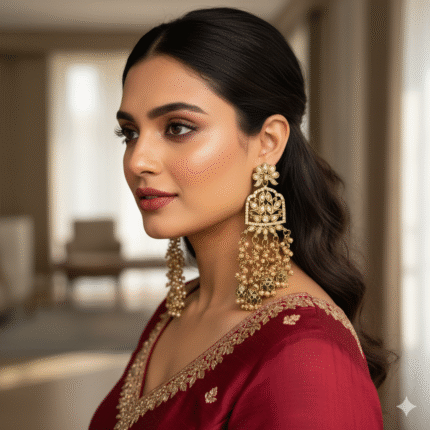 Prachi Reverse AD Jhumka Earrings (Golden)
