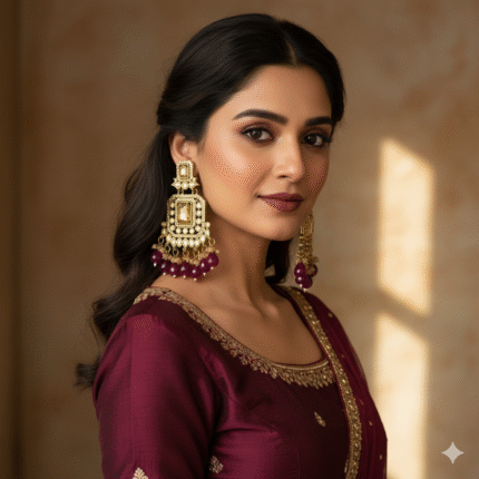 Aadikha Reverse AD Jhumka Earrings (Purple)