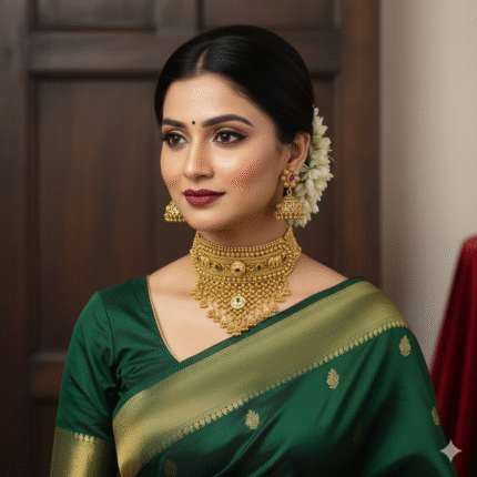 Vidya Premium High Gold Polish Rajwadi Jhalar Necklace