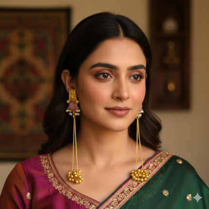 Syra Brass Kashmiri Earrings