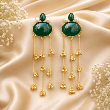 Vishakha Gold Brass Kashmiri Jhumka