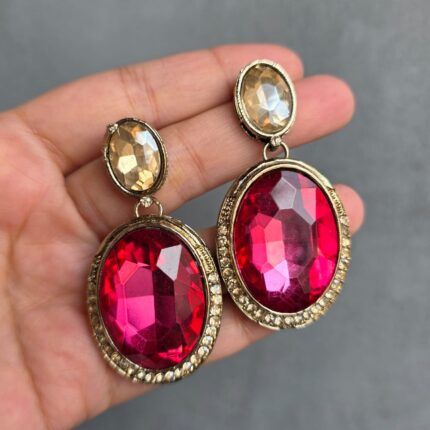 Ooroja Premium Designer Earrings (Hot Pink)