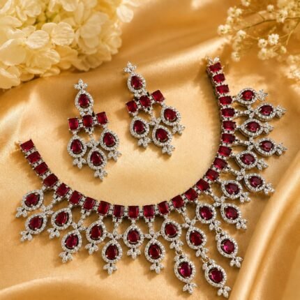 Miyara AD Necklace (Ruby Red)