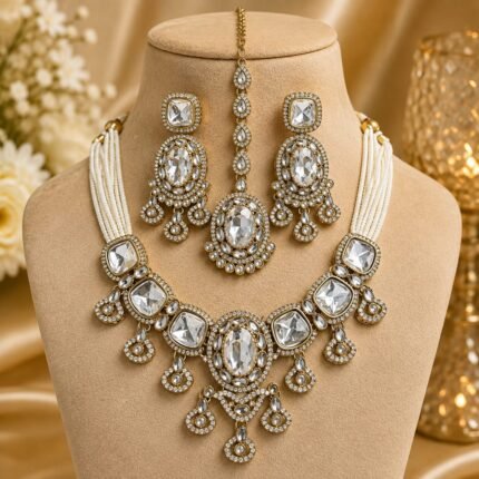 Navimayaa Kundan Choker Set (White)