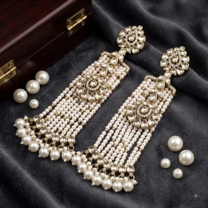 Nimita Chandbali Earrings (White)