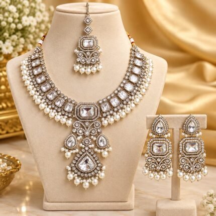 Billie Premium Moissanite Necklace Set (White)